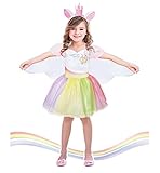 Suppromo Girls Unicorn Costume for Christmas,Birthday or Unicorn theme Party Dress Up Dress,unicorn headpiece,wings …