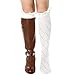 FAYBOX Women Lace Boot Socks Trim Leg Warmers Button Cuffs Toppers WHT