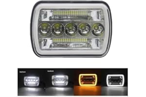 Headlight 12V 24V 7x6 80000LM Super Bright 5x7 Inch Led Headlights Led Headlamp Hi/Low Turn Signal Dot E9 DRL for Offroad 4x4