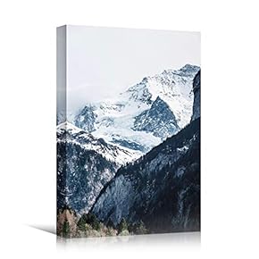signwin Canvas Wall Art Snowy Tops Cool Dramatic...