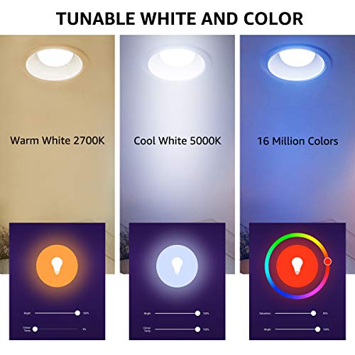 LED Flood Light Bulbs, WiFi Smart BR30 Bulb, Works with Alexa Google Home, RGBW Color Changing Lights, 8W=65W, 700… - Image 4