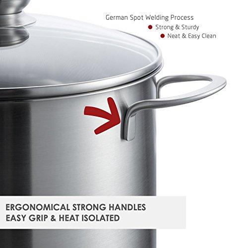 DELOBOLL 8.5 Quart Tri-Ply Stainless Steel Stockpot TOP Standard, Multi-clad Base Induction Cookware, Dishwasher Safe… 4 DELOBOLL 8.5 Quart Tri-Ply Stainless Steel Stockpot TOP Standard, Multi-clad Base Induction Cookware, Dishwasher Safe… - Image 5