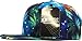 KNW-1469ALL-MG BLK Leaf Galaxy Print Brim Snapback Hat Cap