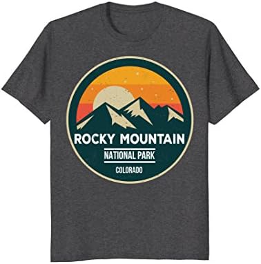 Mens Rocky Mountain National Park Tshirt for hiking lover Large Dark Heather