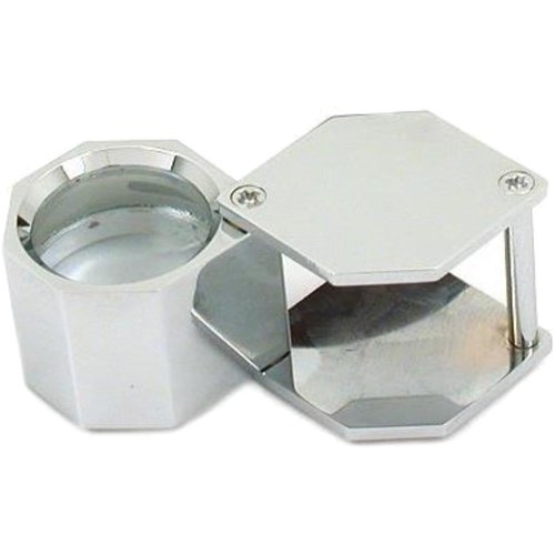 10x Hexagon Loupe Jewelers Gem Folding Magnifier 17mm