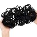 REECHO Thick 2PCS Updo Messy Hair Bun Curly Wavy Ponytail Extensions Hairpieces Hair Scrunchies for Women Girls Color Natural Black