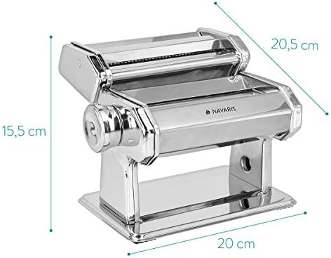 Navaris Machine à pâtes Manuelle - Laminoir pour pâtes fraîches - Spaghetti Lasagne tagliatelle - Appareil avec 9 épaisseurs différentes - Cuisine A Vivre Navaris Machine à pâtes Manuelle - Laminoir pour pâtes fraîches - Spaghetti Lasagne tagliatelle - Appareil avec 9 épaisseurs différentes