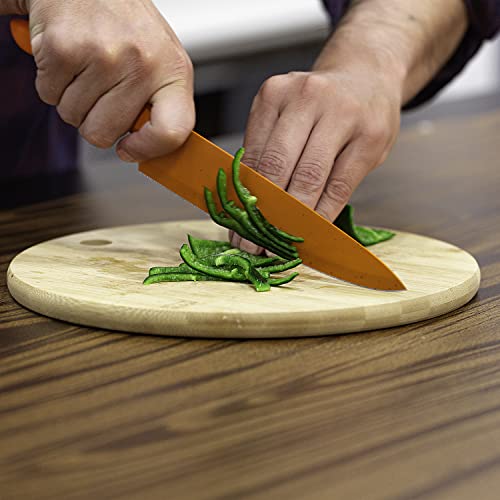 JadeCook Juego Set de Cuchillos Profesionales De Acero Inoxidable Doble Filo Paquete de 5 Cuchillos Colores Diferentes con Hoja Antiadherente