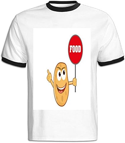 JACKJOM Food, Cartoon, Mascot, Potato Hit Color Tshirt For Men