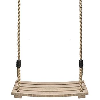 PELLOR Wood Tree Swing Seat,Indoor Outdoor Rope Wooden Swing Set for Children Adult Kids 17.7x7.9x0.6 inch