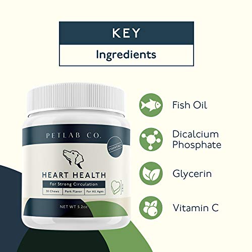 image for Petlab Co. Heart Health Omega 3 Dog Chews | Dogs Fish Oil Maintaining 