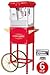 Great Northern Popcorn Red 6 oz. Ounce Foundation Vintage Style Popcorn Machine and Cart