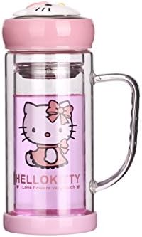 Hello Kitty Double Glass Mug - Unique Hand Painted Gifts for Women, Men, Wedding, Anniversary, Couples, Engagement