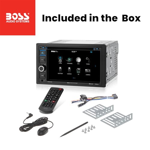 BOSS Audio Systems BV9364B Car Stereo System – 6.2 Inch Double Din Head Unit, Touchscreen LCD, Bluetooth Audio and Hands-Free Calling, Aux-in, USB, SD, CD Player, AM/FM Radio Receiver