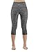ODODOS High Waist Out Pocket Yoga Capris Pants Tummy Control Workout Running 4 Way Stretch Yoga Capris Leggings,CharcoalHearher,Large