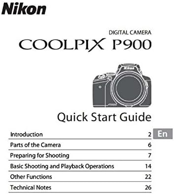 Nikon Coolpix P900 Camera User's Manual Booklet