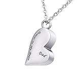 Cremation Urn Necklace Engraved Forever In My Heart Dad Stainless Steel Waterproof Memorial Pendant