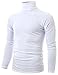 Ohoo Men's Fleece Turtleneck Sweater Slim Fit Lightweight Pullover / DCT001-WHITE-XL
