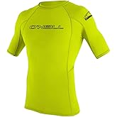 O'Neill UV 50+ Sun Protection Youth Basic Skins Short Sleeve Crew Sun Shirt Rash Guard, Lime, 12