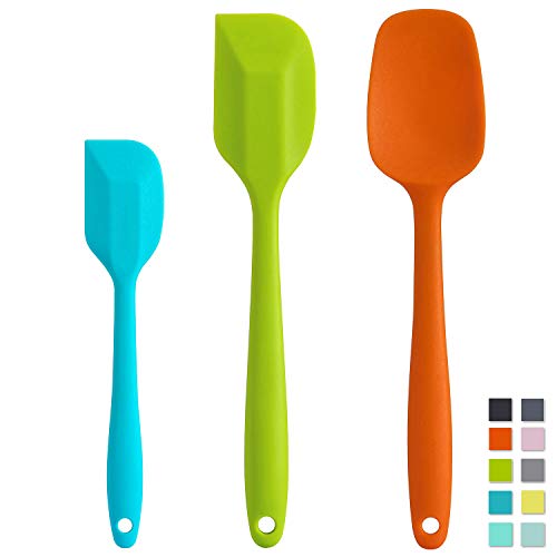 Cooptop Silicone Spatula Set - Rubber Spatula - Heat Resistant Baking Spoon & Spatulas - Pro Grade Non-stick Silicone with Steel Core (Multicolor001)
