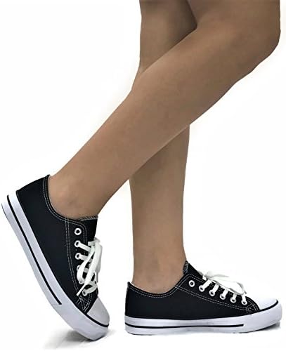 The Collection Women's Low Top Sneakers Canvas Lace-up Shoes - Runs Small