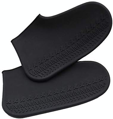 OOOUSE Silicone Waterproof Shoe Covers, Reusable Overshoes Resistant Rain Boots Non-slip Washable Travel Rain Gear Waterproof Footwear Protection For Women, Men, Kid - S, M, L (1 Pair)