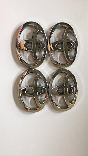 4pcs Set 53mm x 25mm Car Styling Accessories Chrome Raised Emblem Badge Sticker Wheel Hub Caps Centre Cover TOYOTA COROLLA RAV4 Camry PRIUS REIZ VIOS YARIS EZ Sienna Factory Style