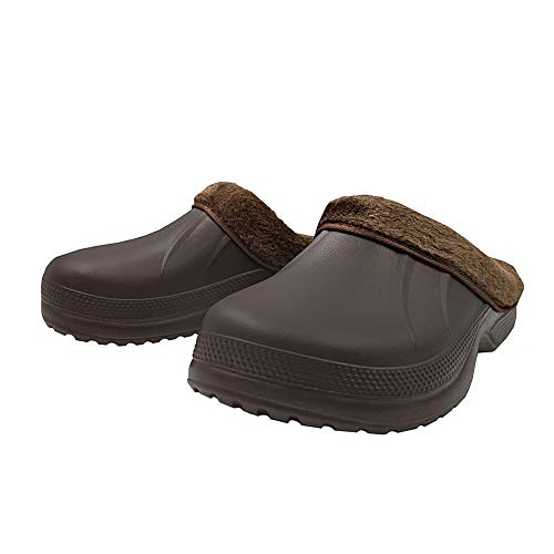Women Fur Lined Clogs Men Winter MemoryFoam House Slippers Fuzzy