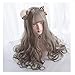 Long Wavy Wig Bangs - Natural Synthetic Hair Lolita Wig with Wig Cap For Women Cosplay and Daily Wear (Grey Mixed)