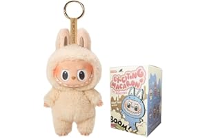 PARTZO Kawaii Plush Keychain 6.67IN, Soft Cute Sky Yellow Labubu Doll Plush Keychain, Collection Toy Monster Series Keychains, Labubu Accessories Hanging Pendant for Backpack, Car, Bag