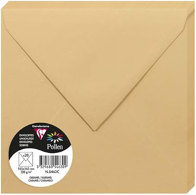 Clairefontaine 5463C Gummed Envelopes 16.5x16.5cm Caramel 120g/m² Pack of 20