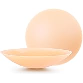 Niidor Nipple Covers for Women - Reusable Sticky Silicone Pasties Pasty Seamless - Adhesive Breast Petals - Original Circle Large Creme