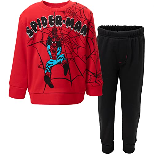 Marvel Avengers Spider-Man Toddler Boys Fleece Sweatshirt & Pants Black / Red 4T