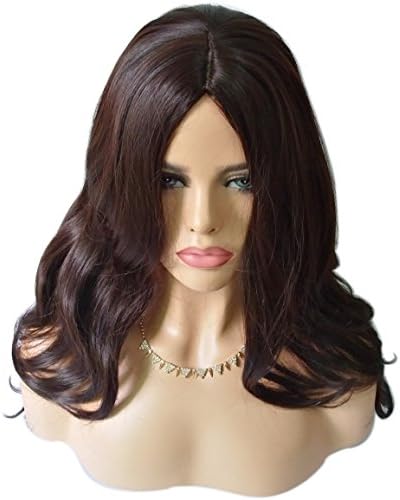 Ricawig Natural Long Black Wavy Curly Wig Women Wig Fashion Synthetic Hair Wigs-dark brown