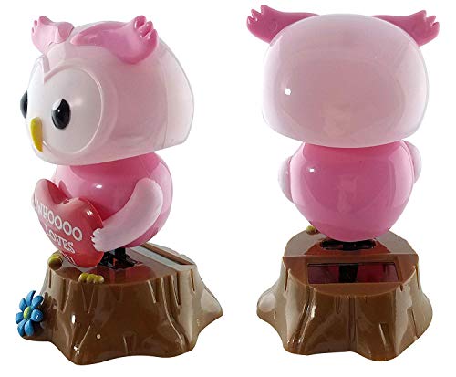 Loving Solar Powered Dancing Owl and Fox Bobble Head Figures