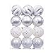 iPEGTOP Shatterproof Snowy Christmas Ball Ornaments - 24ct 60mm/2.4