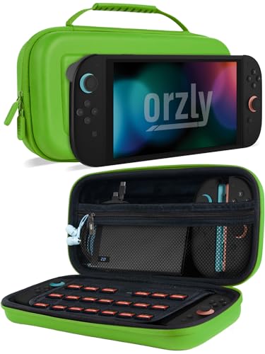 Orzly Tragetasche für die Nintendo Switch 2 (2025) Konsole, 7,9 Zoll Bildschirmschutz, Hartschalenetui mit intelligenter Aufbewahrung für Zubehör und Spiele, Ta