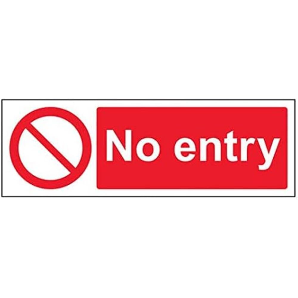 V Safety Prohibition Access - No Entry - 600 X 200mm — image 1
