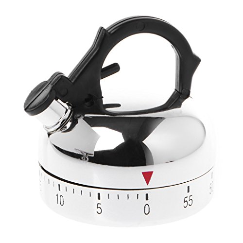 Qisuw Kitchen Cooking 60-Minute Countdown Mechanical Alarm Timer Clock Kettle Shape