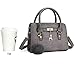 Bagerly Women Fashion PU Leather Shoulder Bags Top-Handle Handbag Tote Bag Purse Crossbody Bag (Grey)