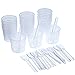 Shappy 15 Pieces 2 OZ Graduated Plastic Cups and 20 Pieces Plastic Applicators/Sticks for Mixing Paint, Stain, Epoxy, Resin