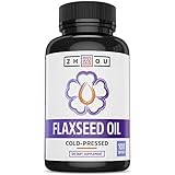 Flaxseed Oil Softgels To Support Heart Health and Healthy Hair, Skin & Nails - Cold-Pressed - Essential Omega 3 6 9 Fatty Acids - 1000 mg per serving, 100 Count