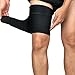 Sports Thigh Brace Support Adjustable Black Compression Thigh Sleeve Wrap for Men Women Pain Relief