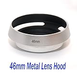 EasyFoto 46mm Silver/ Chrome Curved Vented Metal Lens hood for Leica, Contax Zeiss, Voigtlander Lens