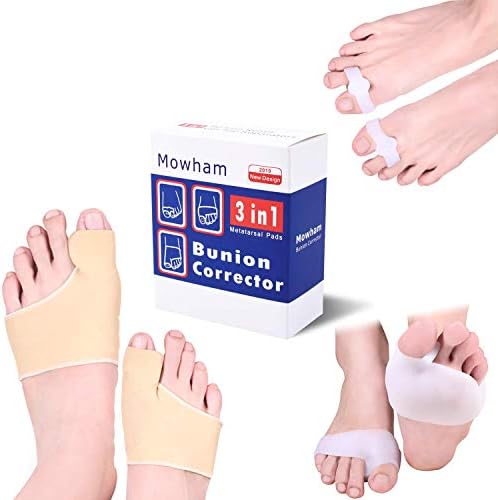 Orthopedic Bunion Corrector & Bunion Relief 6pcs Big Toe Separators Set - Pain Relief in Hallux Valgus,Non-Slip Protector Sleeves | Hammer Toe Straighteners | Bunion Pads | Aid Treatment for Women/Men