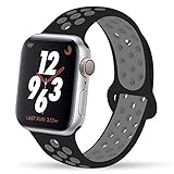 YC YANCH Greatou Compatible for Apple Watch Band 42mm,Soft Silicone Sport Band Replacement Wrist Strap Compatible for iWatch Apple Watch Series 3/2/1,Nike+,Sport,Edition,M/L,Black Coolgray