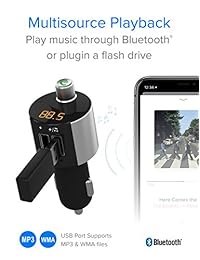 Sólo inalámbrico manos libres Bluetooth Transmisor FM y cargador plata 20081