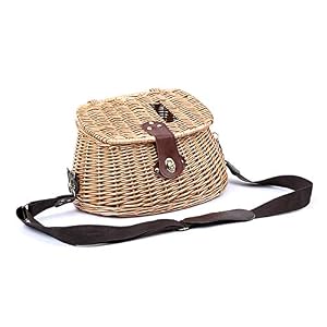 Toogoo Panier En Osier Pêche Creel Truite Perche Cage Cage Pêcheur Bo？te Extérieure Classique Saule Truite Pêche Panier Creel