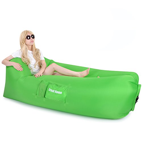 Great Home Inflatable Couch Air Lounger Camping Festival Wind Inflated