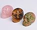 JIC Gem 5pcs Healing Crystal Quratz Hand Carved Human Skulls Pocket Statue Figurine Decor Energy Reiki Gemstones 1.5